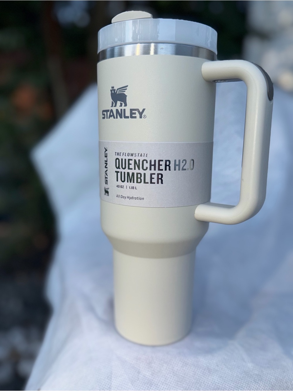 Stanley Cream Quencher Tumbler with Handle